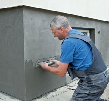 Grunnmuren pusses ved isolering av grunnmur Hele grunnmuren pusses ved isolering av grunnmur